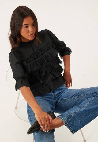 Frill Short Sleeve Blouse