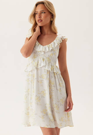 Frill Viscose Dress Short