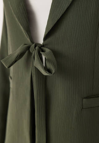 Front Tie Structured Blazer