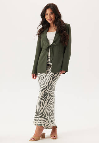 Front Tie Structured Blazer
