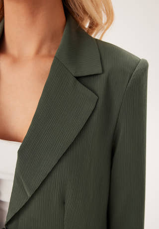 Front Tie Structured Blazer