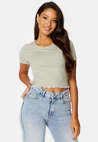 Hallie striped rib top
