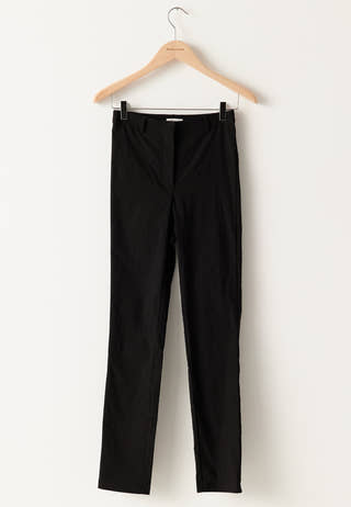 High Waist Stretchy Cropped Slit Trousers