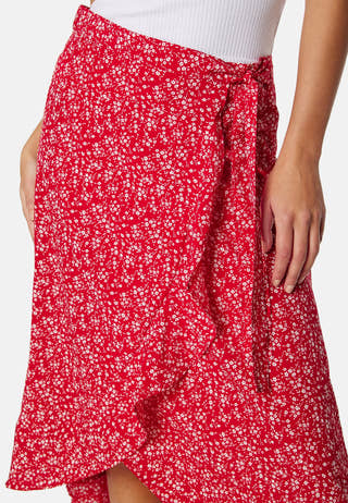 Flounce Midi Wrap Skirt