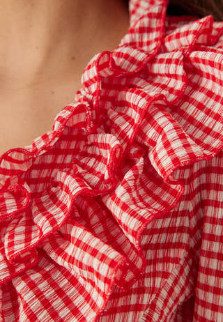 Jersey  Frill Peplum Blouse
