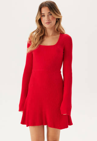 Knitted Square Neck Skater Dress