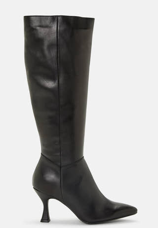 Leather Pointy High Heeled Boots