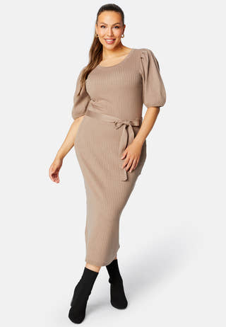 Linnelle knitted puff sleeve dress