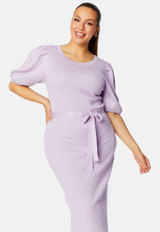 Linnelle knitted puff sleeve dress