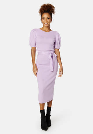 Linnelle knitted puff sleeve dress