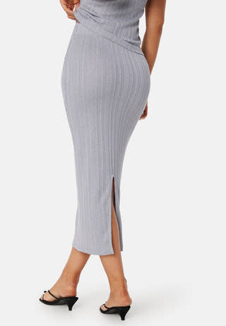 Sparkling Rib Midi Skirt