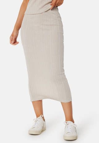 Sparkling Rib Midi Skirt
