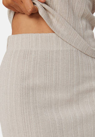 Sparkling Rib Midi Skirt