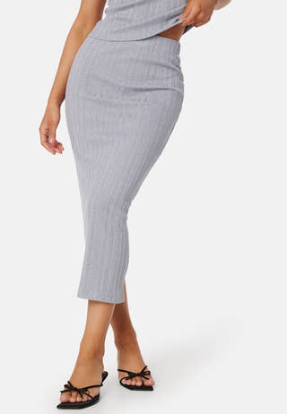 Sparkling Rib Midi Skirt