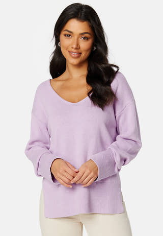 Maya v-neck slit sweater