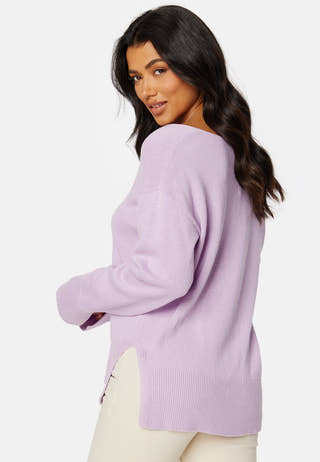 Maya v-neck slit sweater
