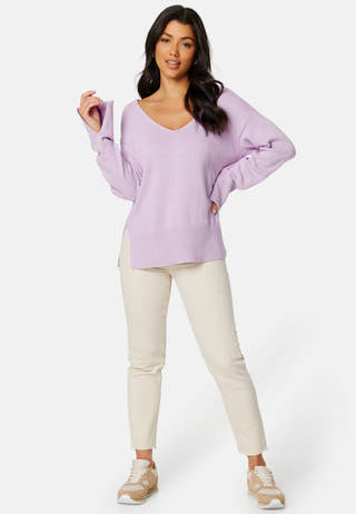 Maya v-neck slit sweater