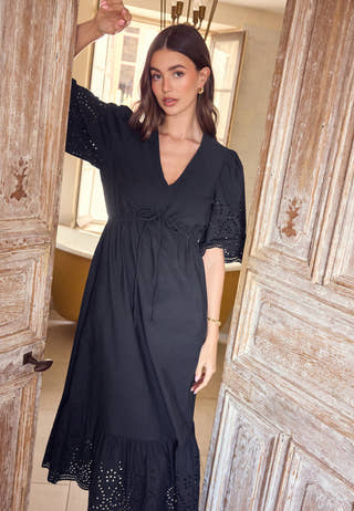 Midi Broderie Anglaise Dress