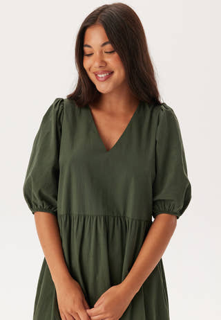 Midi Puff Sleeve Dress