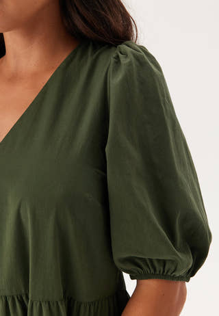 Midi Puff Sleeve Dress