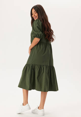 Midi Puff Sleeve Dress