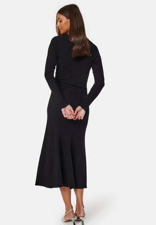 Knitted Rouched Midi Dress
