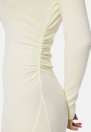 Knitted Rouched Midi Dress