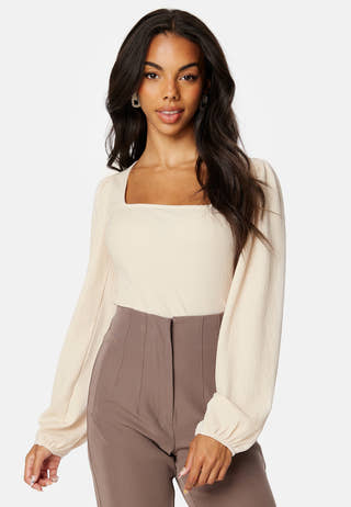 Square Neck Balloon Sleeve Top