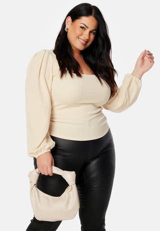 Square Neck Balloon Sleeve Top