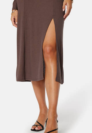 Rushed Square Neck Midi Dress