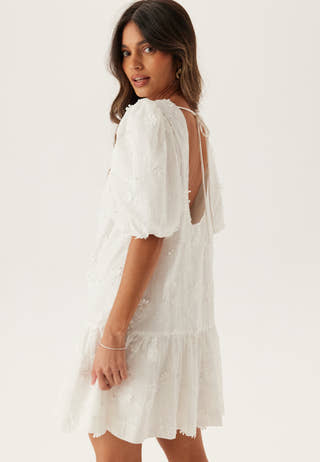 3D Embroidered Puff Sleeve dress