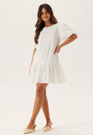 3D Embroidered Puff Sleeve dress