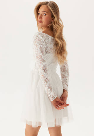 3D Flower L/S Lace Dress