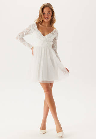 3D Flower L/S Lace Dress