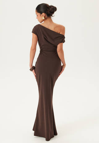 Asymmetric Draped Maxi Dress