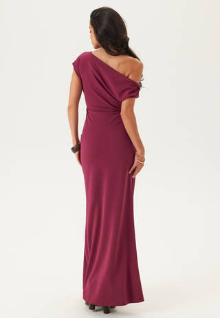 Asymmetric Draped Maxi Dress