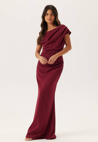 Asymmetric Draped Maxi Dress