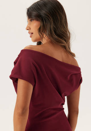 Asymmetric Draped Maxi Dress