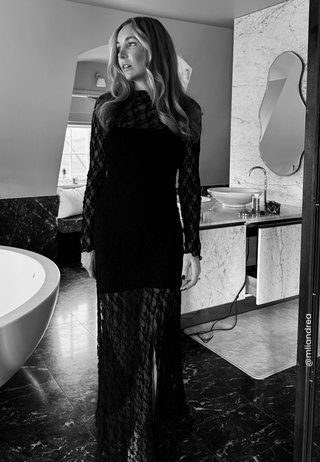 Asymmetric Lace Maxi Dress