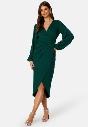 Wrap Stretchy Midi Dress