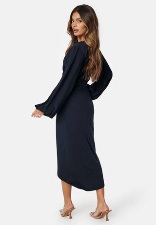 Wrap Stretchy Midi Dress