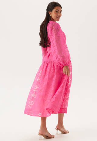 Balloon Sleeve Midi Dress