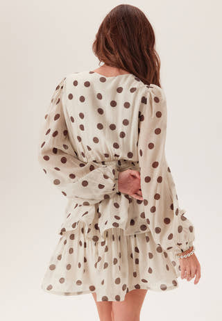 Balloon Sleeve Short Flounce Dress