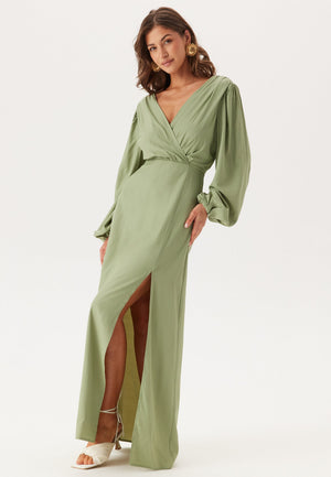 Balloon Sleeve Wrap Gown