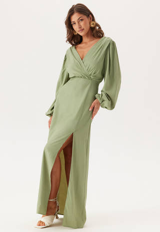 Balloon Sleeve Wrap Gown