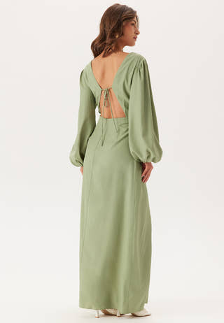Balloon Sleeve Wrap Gown