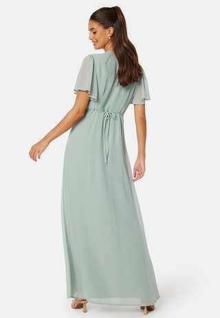 Butterfly Sleeve Button Gown