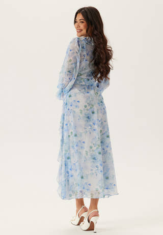 Belted Chiffon Midi Dress