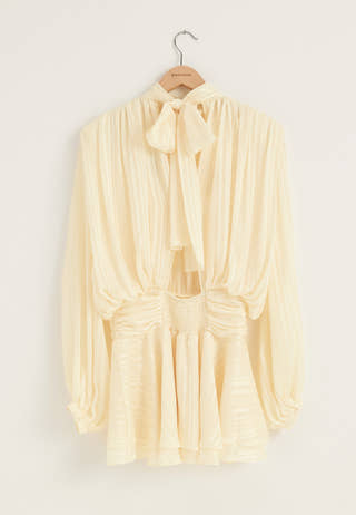 Bow Jacquard Short Dress