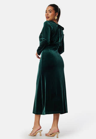 Bow Velvet Midi Dress